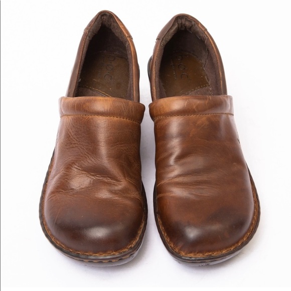 B.O.C by Born distressed brown leather clogs, Peggy style in size 10 - Picture 2 of 6